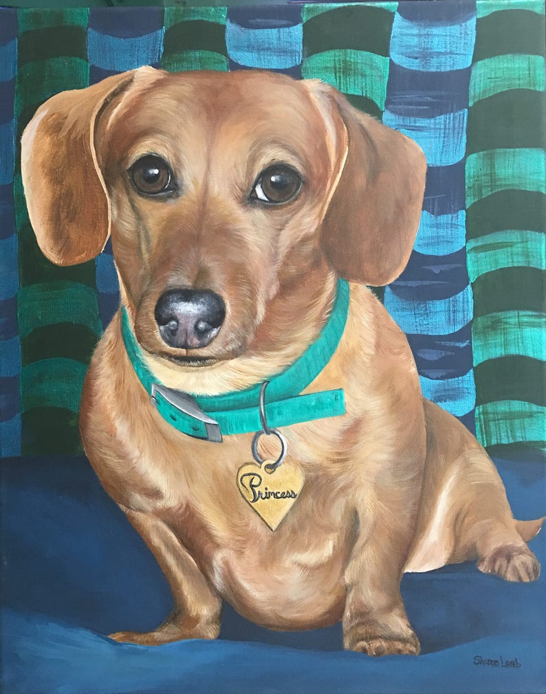 Pet Portrait Painting Custom Pet 8x10 Canvas Art Hand Painted by Sharon Lamb Pet Loss Gift Certificate Pet Lovers Custom Painting image 6