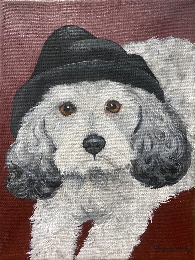 Pet Painting Custom Pet Portrait 8x10 Animal Art Poodle Dog Cat Horse Pet Loss Pet Memorial Pet Art Pet Lovers Artist Sharon Lamb image 10