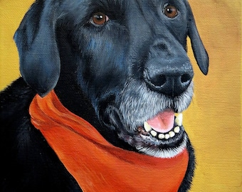 Pet Canvas Painting Pet Portrait Hand Painted 8”x10” Pet Art Pet Memorial Hand Painted Portraits by SL Sharon Lamb Pet Loss