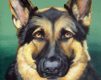 Pet Painting Custom Pet Portrait Pet Paintings Artist 8”x10” Canvas Art Pet Loss Memroial Gift Certificates Pet Art Paintings Sharon Lamb