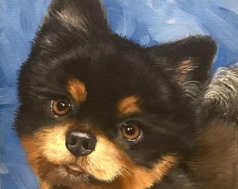 Canvas Pet Portrait Hand Painted Commission Painting 6x6 Pet Memorial Pet Loss Art Custom Art by Sharon Lamb SL