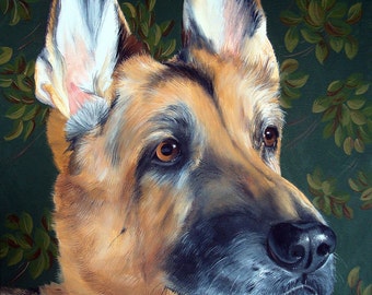 Pet Portrait Custom Paintings Hand Painted Pet Canvas Art 8”x10” Pet Painting Memorial art Sharon Lamb