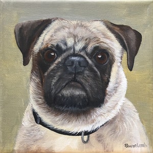 Canvas Pet Painting Portrait Custom Memorial Art Hand Painted Commissions Sharon Lamb Original Art