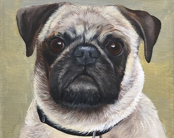 Canvas Pet Painting Portrait Custom Memorial Art Hand Painted Commissions Sharon Lamb Original Art