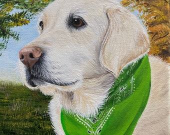 Custom Canvas Pet Portrait Painting Commission Pet Loss Memorial Hand Painted Sharon Lamb Original Art