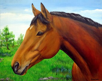 Pet Painting Hand pet painting Canvas Art Custom Portrait Pet Art Dog Art Cat Art Horse 6x8 Detailed commission Artist Sharon Lamb SL