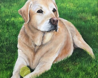 Canvas Painting Custom Pet Portrait Memorial Loss Gifts Hand Painted Commissions Sharon Lamb Pet Lover Gift
