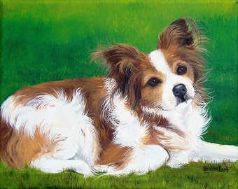 Pet Canvas Pet Painting Pet Portrait Pet Loss Paintings Memorial 8”x10” Hand Painted by Sharon Lamb SL