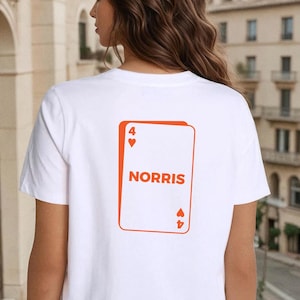 Lando Norris t-shirt F1 t-shirt formule 1 merch racing tee f1 fans f1 cadeau mclaren papaya cartes design t-shirt graphique esthétique