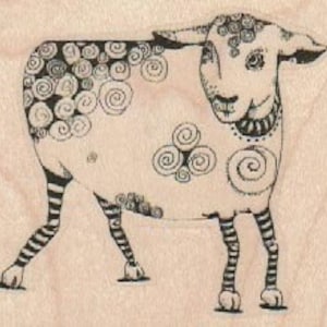 Rubber stamp Large Flock of Sheep lamb Stamping whimsical Rubber Stamp 16924 farm animal image 2