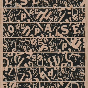 Letter background stamp    rubber stamps    wood  mounted 12222