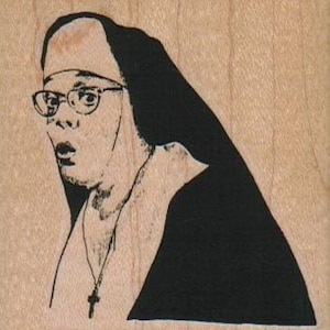 Rubber stamp Sister Stern nun Catholic   stamps stamping rubberstamp religious woman   scrapbooking supplies 9647