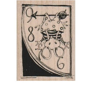 May include: A black and white illustration of a mouse hanging upside down from a clock face. The mouse is wearing a striped shirt and a polka-dotted hat. The clock face shows the numbers 8 and 6.