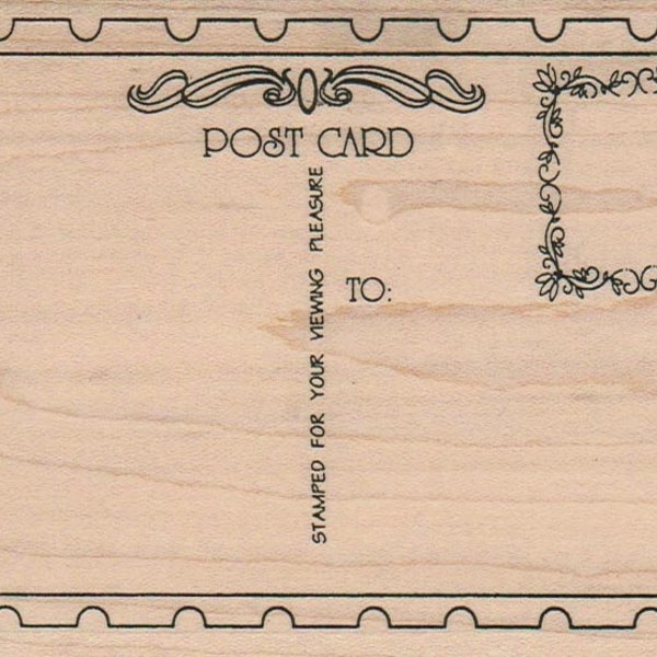 Rubber stamp large post card mail stamps  journaling   journal  6949