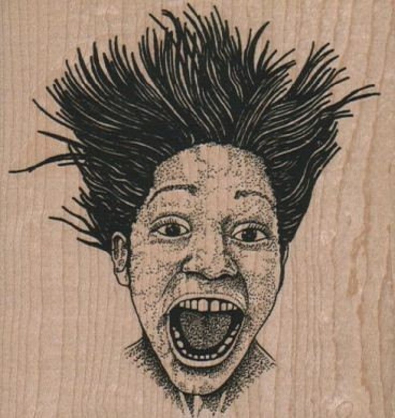 Rubber stamp African American smiling Lady Large number Etsy
