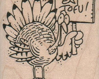 Thanksgiving  rubber  stamp  turkey stamping holiday eat tofu humor scrapbook supplies craft  1707