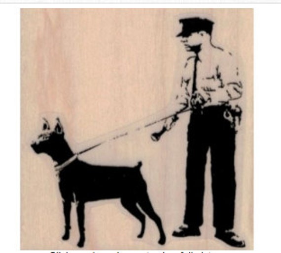Bankowe Graffiti Banki Policjant Z Psem Gumowe Stemple Trzymać Znaczek Niezamontowany Lub Drewno Montowane 19492 Tłoczenie Materiały Do Scrapbookingu