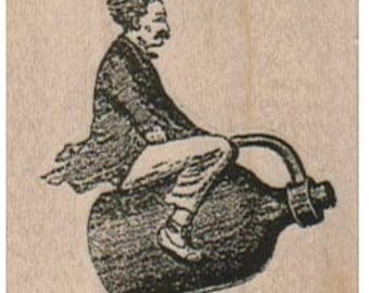 Steampunk Victorian rubber stamping victorian stamping Jug Jockey humor stamp mesure 1 3/4 x 1 3/4 pouce no 16842