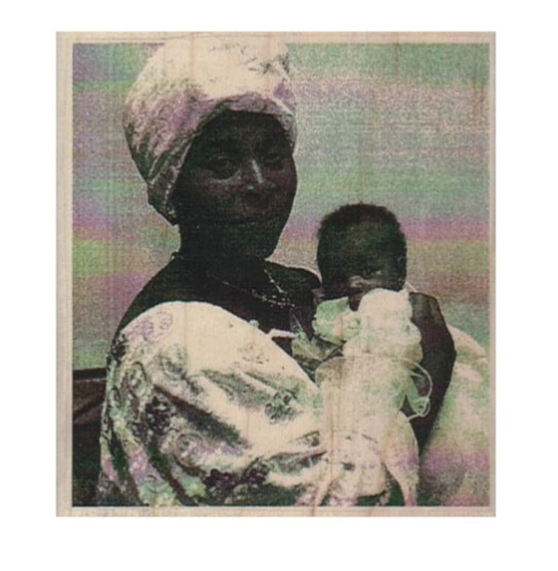 rubber stamp African American woman And Child baby lady girl mother number 16249