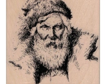 Christmas Santa Claus rubber stamp face portrait  crafting scrapbooking supplies  St. Nick 20357 holzstempel