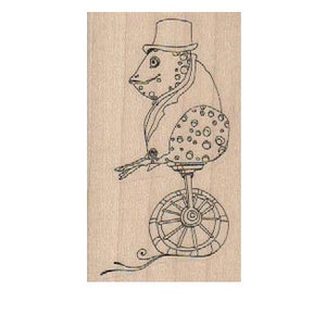 frog on wheels   Steampunk Rubber Stamp wood mounted designed by Mary Vogel Lozinak no 18546