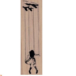 Rubber stamp Banksy  puppet Marionette Girl      Anarchist   stamping graffiti outsider art play  craft supplies number 19971