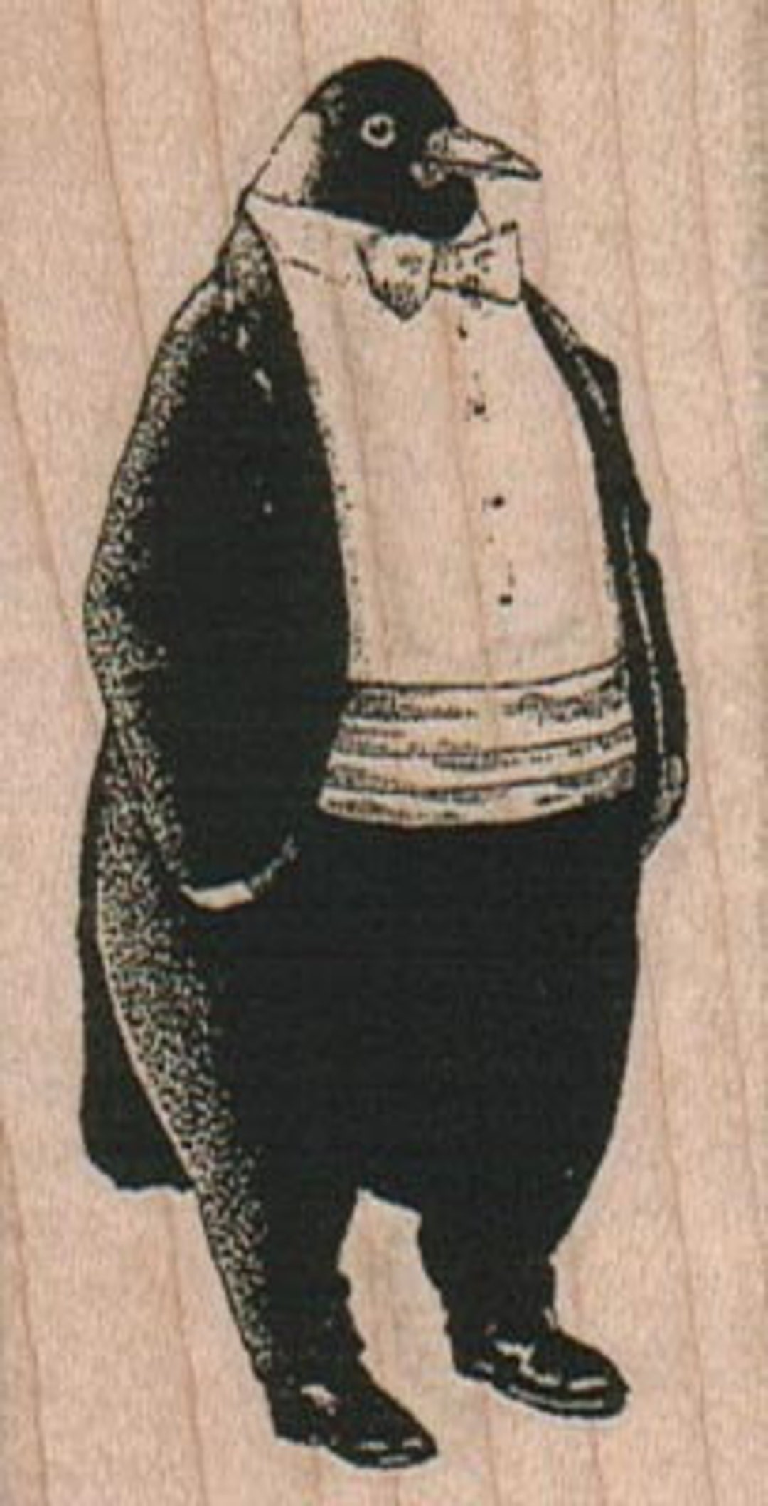 画材 Penguin Bib Penguin Rubber Stamp, Tuxedo Waiter Stampings Art and Craft