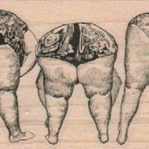 Alte Damen Holz Stempel gebogene Hintern alter Damen Badeanzug Stempel 17663 Scrapbooking Zubehör