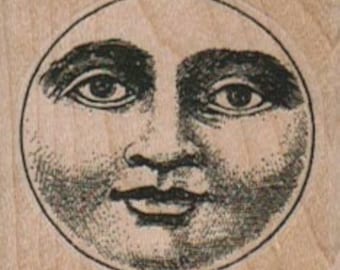 Rubber stamp Moon Circle cling stamp, unmounted or wood Mounted  scrapbooking supplies  5914