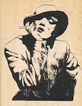 rubber stamp  Woman smoking retro   number 9906 craft supplies stamping plate
