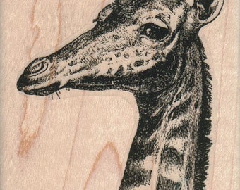 Rubber stamp giraffe head wood Mounted  scrapbooking supplies number 14166