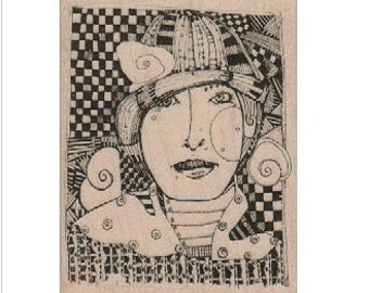 Zentangle Steampunk Face Collage    rubber stamp steampunk  Mary Vogel Lozinak 18378