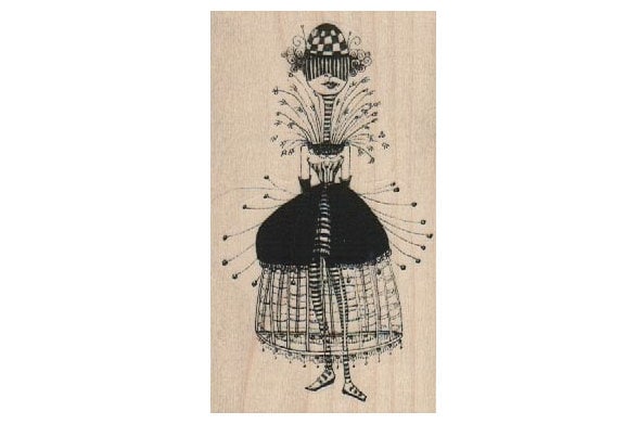 Woman Stamp Dress Form Rubber Stamp Steampunk Stamp Whimsical