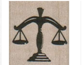 Scales Of Justice  Rubber Stamp craft supplies lawyers  14246 scrapbooking stamping 1 x 1 inch