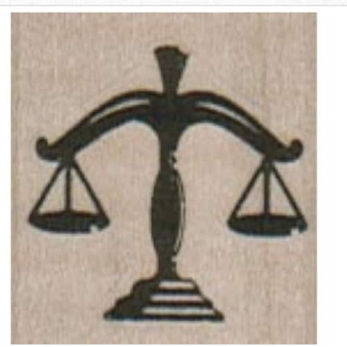 Scales of Justice Wooden Rubber Stamp Etsy