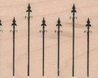 Halloween stempel Spiked Friedhof Zaun Stempel Holz montiert 18919