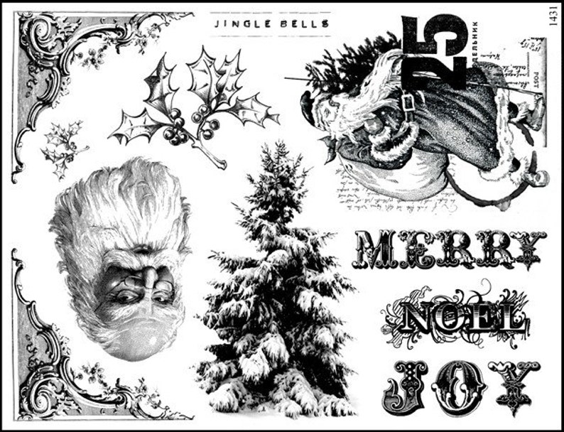 Santa Clause quotes words tateam EUC team no.1431 Price Reduced for Holidays unmounted rubber stamp plate Christmas
