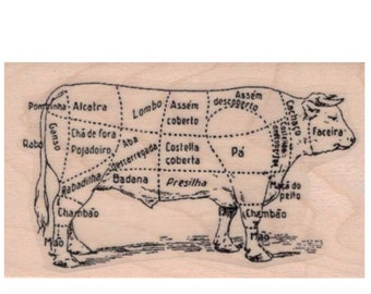 Sello de goma grande Carne de vacuno Cortes novillo de vaca granjero granjero carnicero anatómico 20413