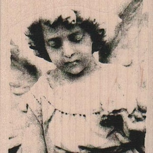 Engel Cherub mit Stempeln Holz montiert 17240