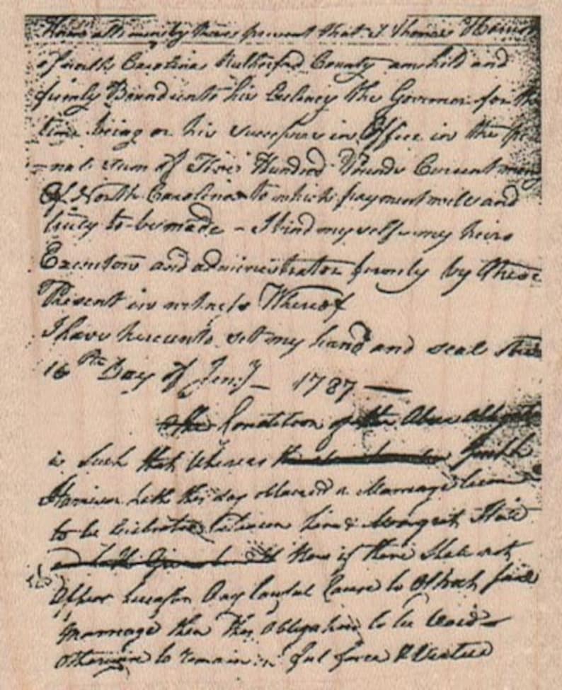 May include: A handwritten document with black ink on a light brown paper background. The text reads "I have hereunto set my hand and seal this 16th day of January 1787."