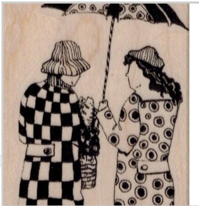 Rubber Stamp Original Sisters Friends Umbrella Zentangle Mary | Etsy