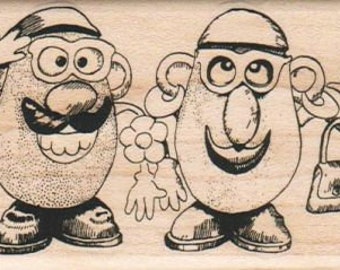 Silly Potato shoppers  rubber stamp  number 9900 stamps