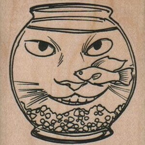 Rubber stamp Scared Cat wood mounted scrapbooking supplies number 9904 image 3