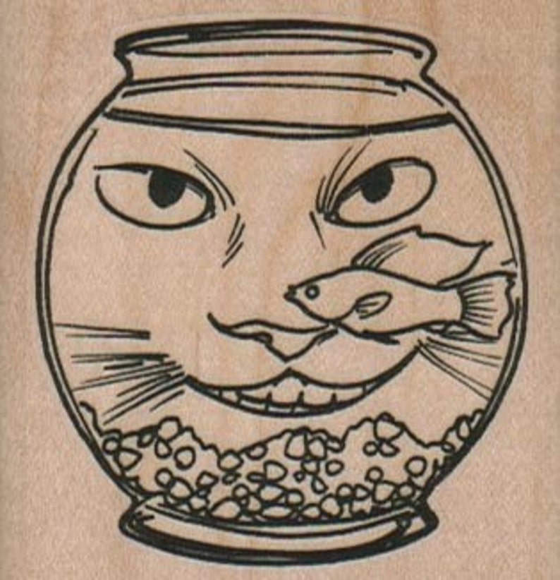 Rubber stamp Scared Cat wood mounted scrapbooking supplies number 9904 image 3