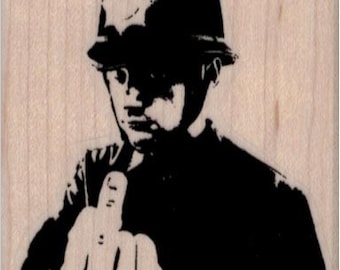 Banksy Banksy Cop Giving Finger rubberen stempels vastklampen stempel niet-gemonteerd of hout gemonteerd 19490 ambachtelijke plakboekbenodigdheden