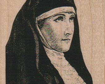 Rubber stamp Nun looking up   Sister   nun Catholic Religious stamps 12696