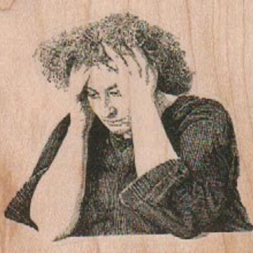 Rubber Stamp Lady Screaming Head Face Humor Wood Mounted Etsy