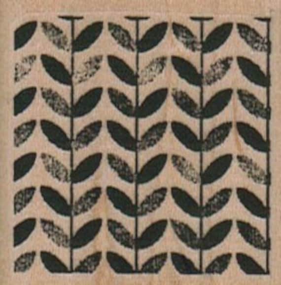 Background stamp Design/Leaves/Square    wood mounted no. 9728