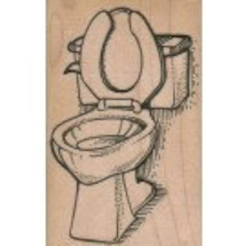 May include: A white toilet with a closed lid and a tank on the back. The toilet is drawn in a simple, cartoon style.