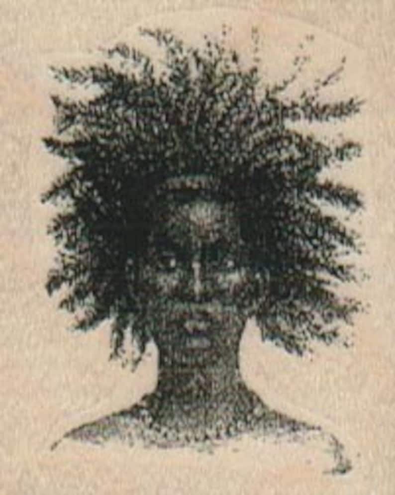 rubber stamp African American woman And Child baby lady girl mother number 16249
